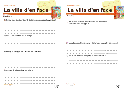 La villa d'en face (Boileau Narcejac) questionnaire de lecture