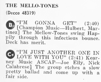 The Mello-Tones (1) aka the Jets (3) 