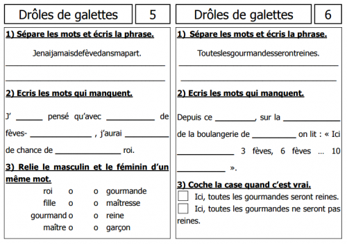 PROJET : GALETTE DES ROIS CP
