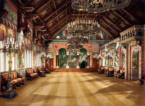 Louis II et ses châteaux - La salle de bal du Château de Neuschwanstein: