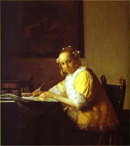 vermeer dame écrivant une lettre