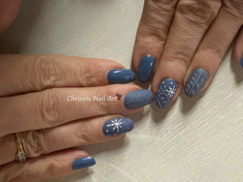 Nail Art effet pull-over floconné