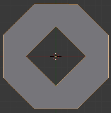 L'objet tourné de 45 degrés sur l'axe Z