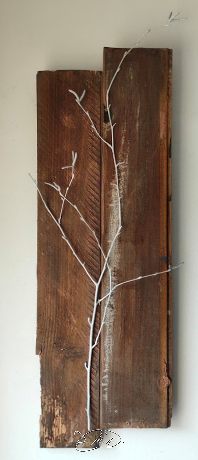 2022 - Bois 20x62 -  Patine vieillie et  branche blanchie - CP