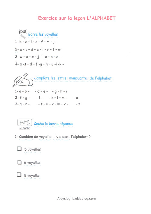 Leçon L'ALPHABET
