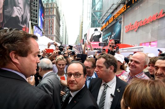 POOL / REUTERS François Hollande visitait une foire du "French savoir-faire" sur Broadway à New York le 27 septembre 2015.