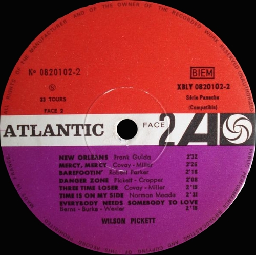 Wilson Pickett : Album " Wilson Pickett " Atlantic Records 0820.102 [ FR ]