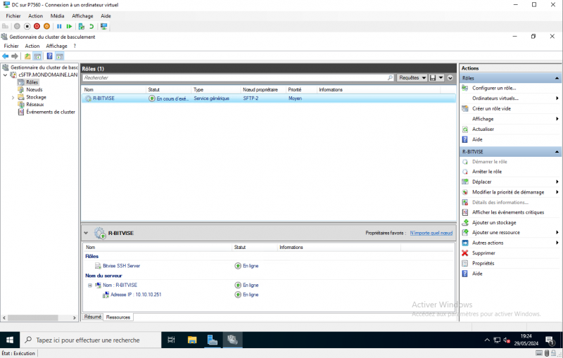 Configurer un serveur SFTP en failover sur Windows Serveur Core 2022