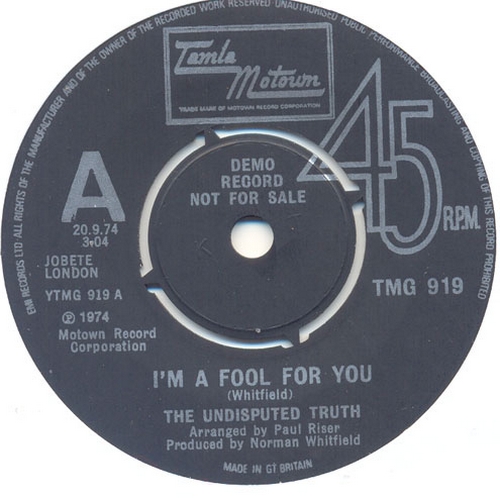 1974 : Single SP Tamla Motown Records TMG 919 [ UK ]