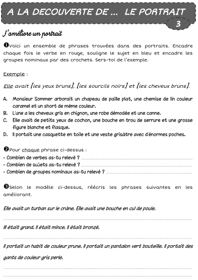A LA DECOUVERTE DE ... LE PORTRAIT