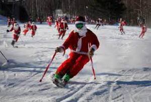 season skiing santa claus winter