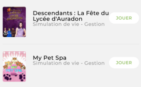 Deux jeux de simulation figurant dans le catalogue de Mobijeux