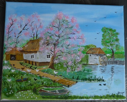 Peinture acrylique : Sakura en Ukraine