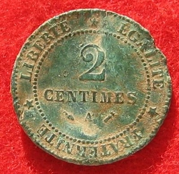 2 centimes 1890 cerès revers