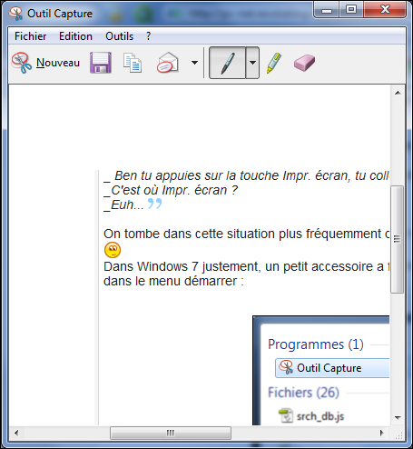 Outil Capture d'écran
