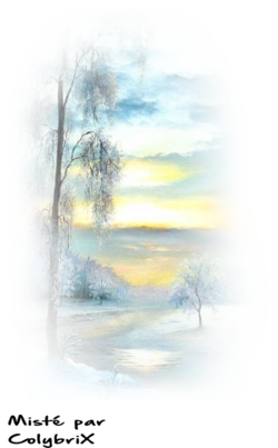 Mist paysage d'hiver