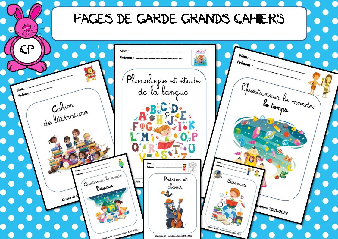 Pages De Garde Bout De Gomme 2023 PAGES DE GARDE PETITS ET GRANDS CAHIERS - La classe de Corinne