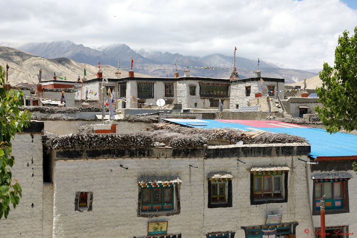 La ville de Lo-Manthang vu du toit-terasse de notre hôtel 