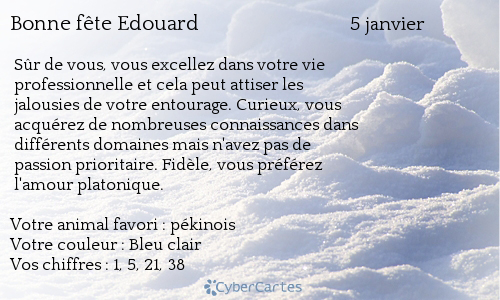 ✫ ✫ ✫ 5 JANVIER