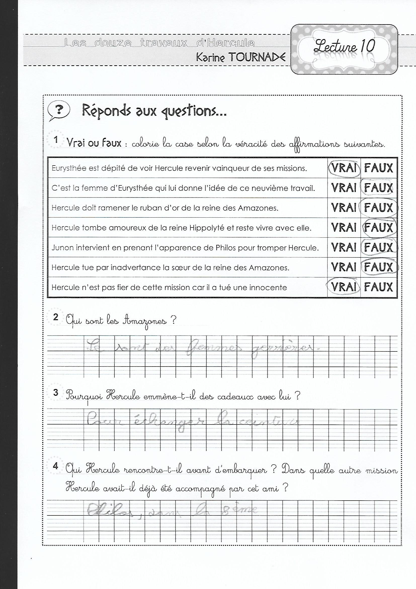 Les 12 Travaux D hercule 6ème Pdf Aurélien - Cm2 de Saint-Ex