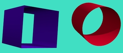 Un tube carré et un tube rond après extrusion