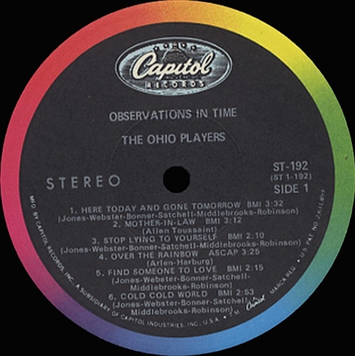 Ohio Players : Album " Observations In Time " Capitol Records ST-192 [ US ]