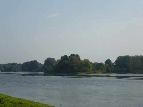 LES BORDS DE LOIRE A BEAUGENCY ET LE PONT .