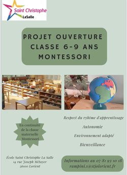 Projet ouverture CP CE1 Montessori