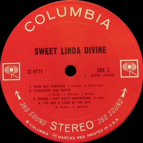 Sweet Linda Divine : Album " Sweet Linda Divine " Columbia ‎Records CS 9771 [ US ]