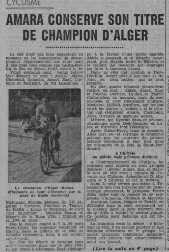 2..5.1937cyclisme Amara VSM Champion d'Alger
