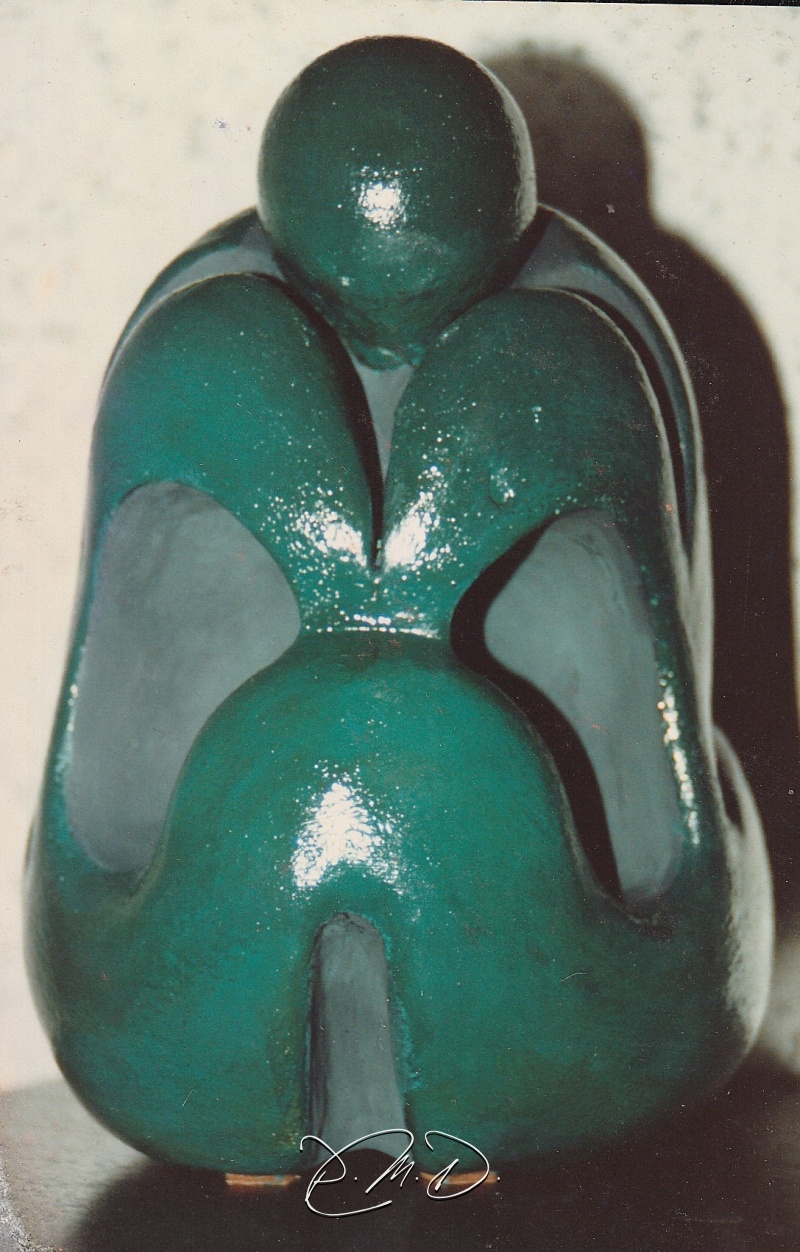Terre chamottée cuite et peinte