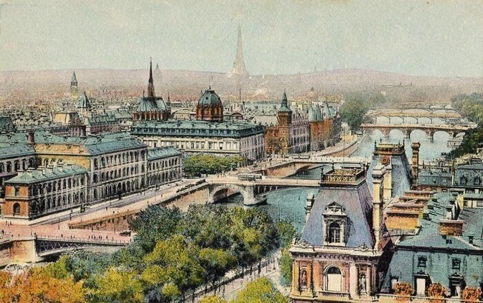 Paris. Panorama des Huit Ponts, pris de l'Eglise saint Gervais