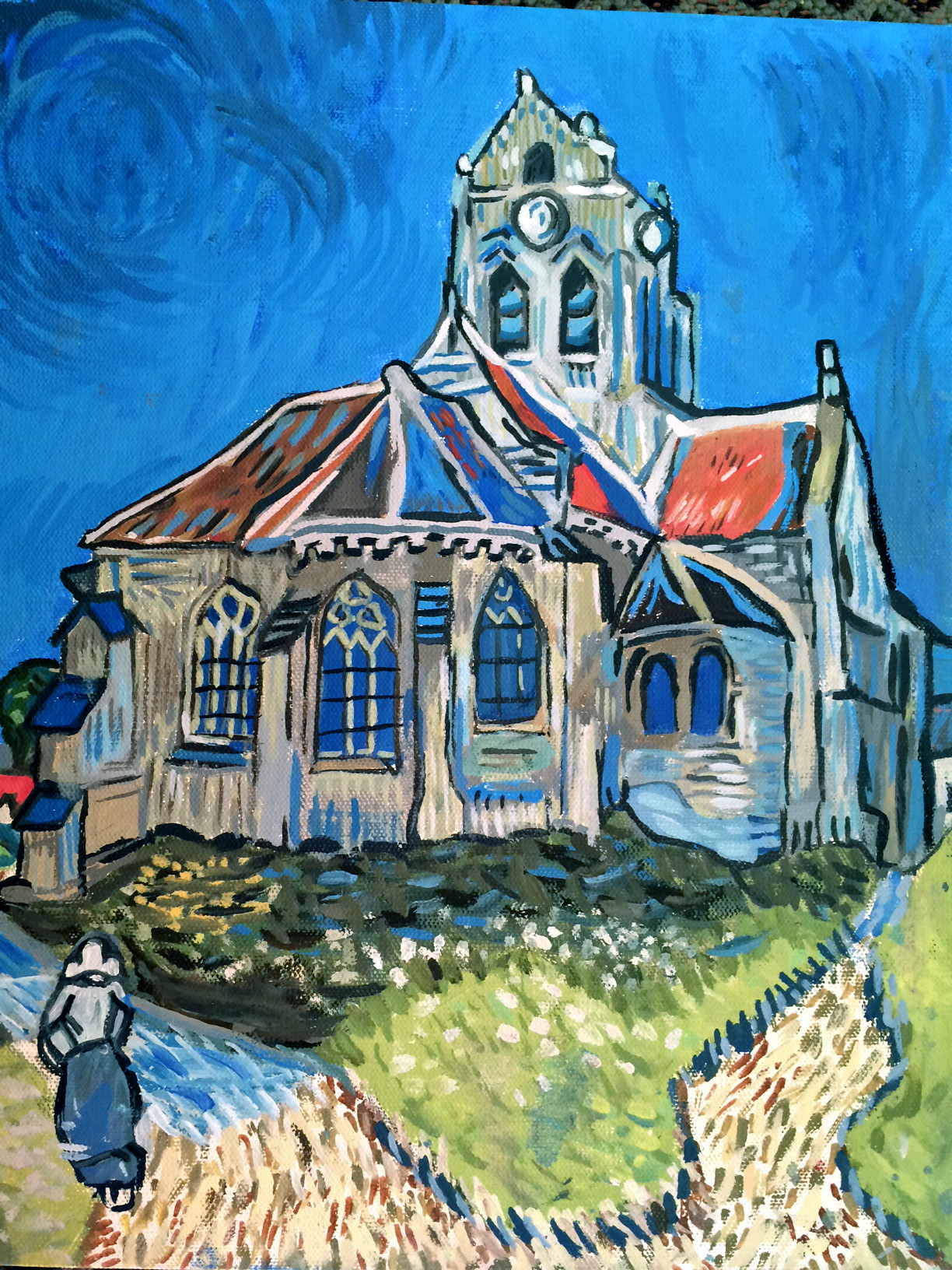 Van Gogh - L'église d'Auvers-sur-Oise - Atelier d'arts plastiques pour  enfants