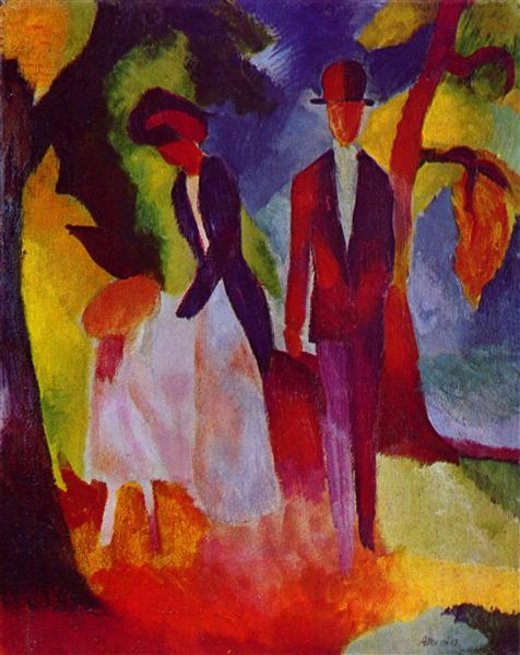 People at the blue lake, 1913 - August Macke