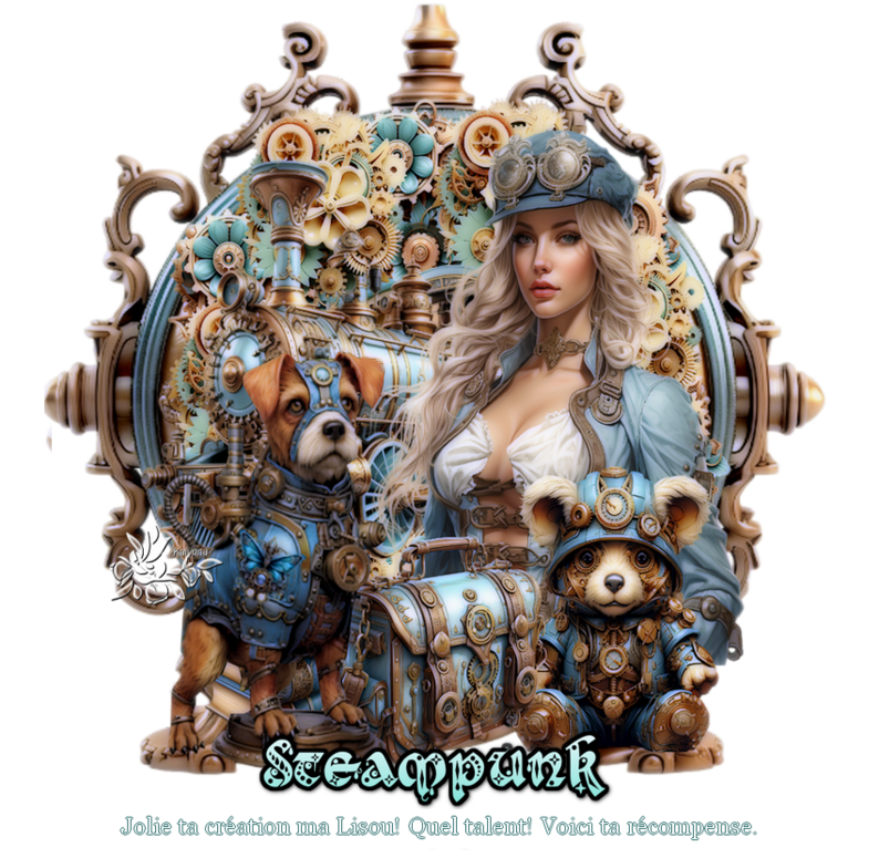 Votre récompense au défi:" Steampunk blue"