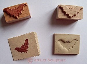 Tampons à imprimer en bois artisanaux - Arts et Sculpture: sculpteur, artisan d'art