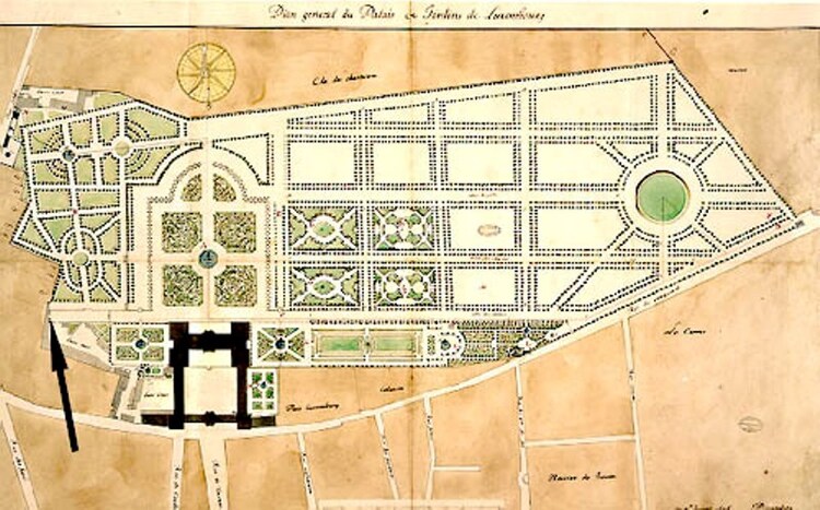 Plan représentant le jardin du Luxembourg à la fin du XVIIe siècle