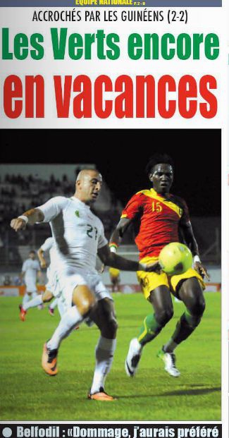 Mercredi 14.08.2013 à Blida Amicale EN-Guinée 2-2