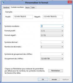 Modifier les formats, l'heure, la date, le monétaire et ajouter des horloges