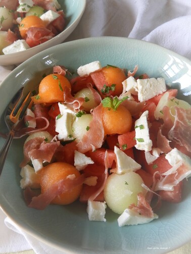 Meli melo de melon charentais, pastèque et melon Galia