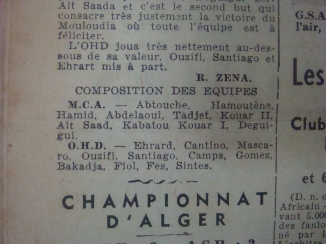Dimanche 30.5.1948 demi finale Forconi MCA-OHD 2-0
