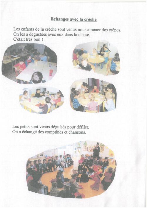 échanges avec la crèche