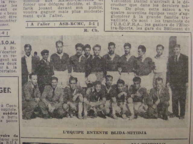 28.3.1948 Amical MCA-Entente Mitidja Blida 2-0
