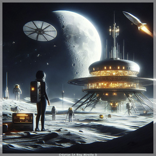 Station sur la Lune (IA et Photoshop
