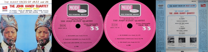 John Handy III : Album " No Coast Jazz " Roulette Records SR 52058 [ US ]