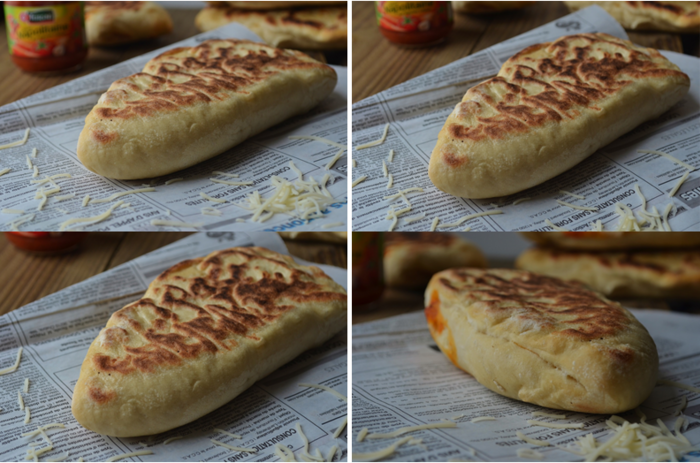 Cheese naan sauce tomates, gruyère râpé et mozzarella