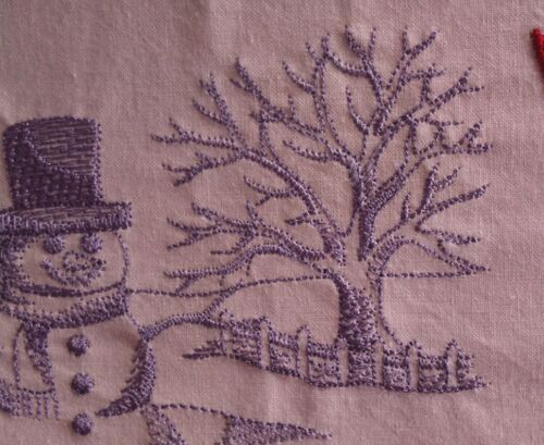 Broderie : paysage de neige