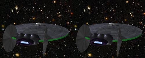 Spaceship #6 - vue arrière en stéréo