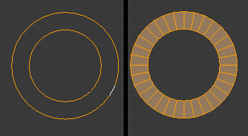 Réunir deux boucle par des faces (Ctrl + E, puis L)