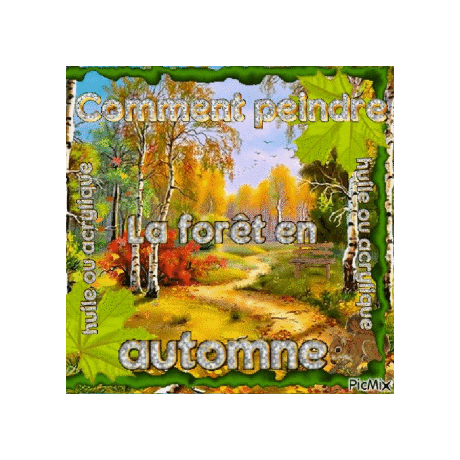 Dessin et peinture - vidéo 3918 : Comment peindre la forêt en automne avec un couteau à palette 1/2 ?  huile ou acrylique.